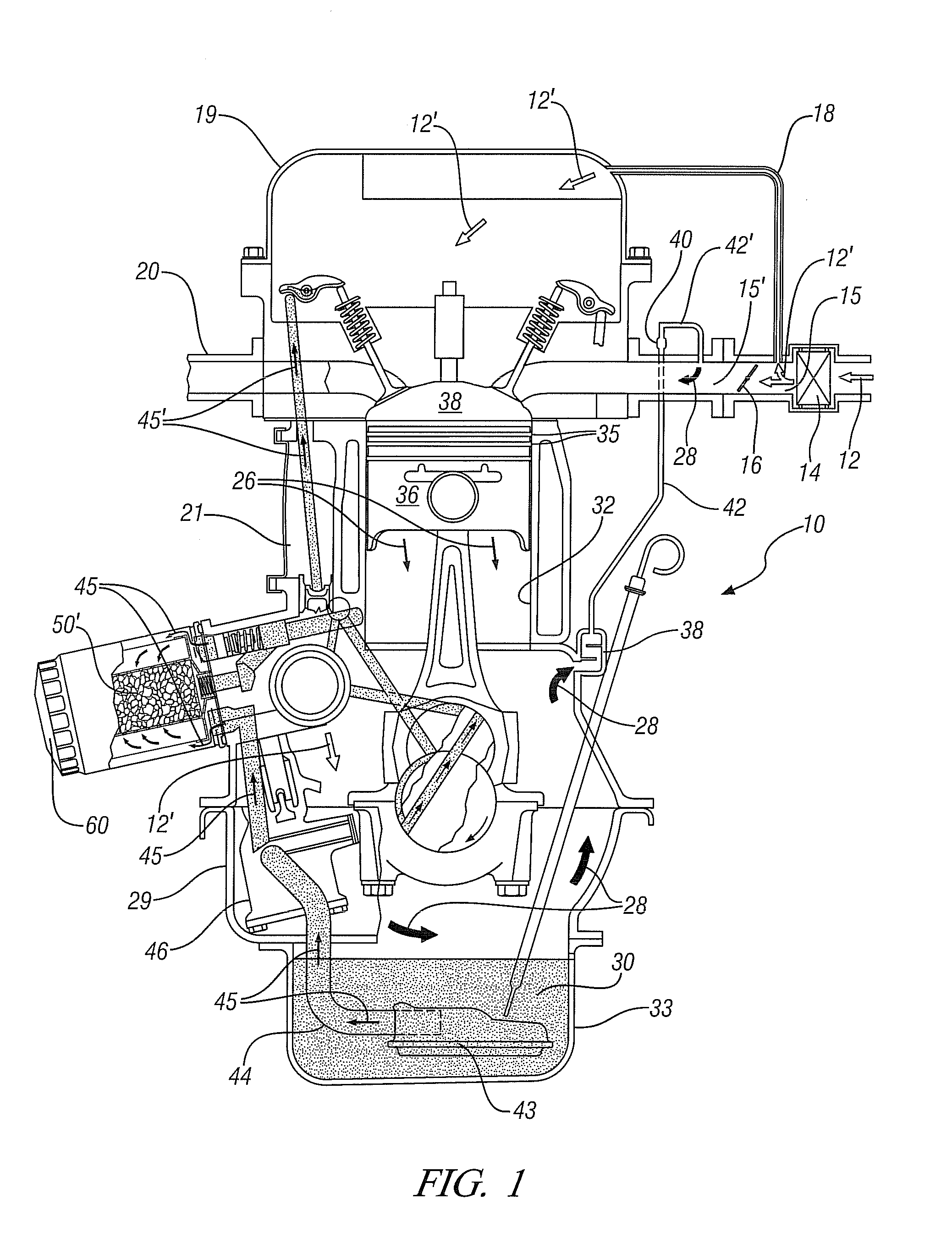 Adsorbent structures for removal of water and fuel contaminants in engine oil