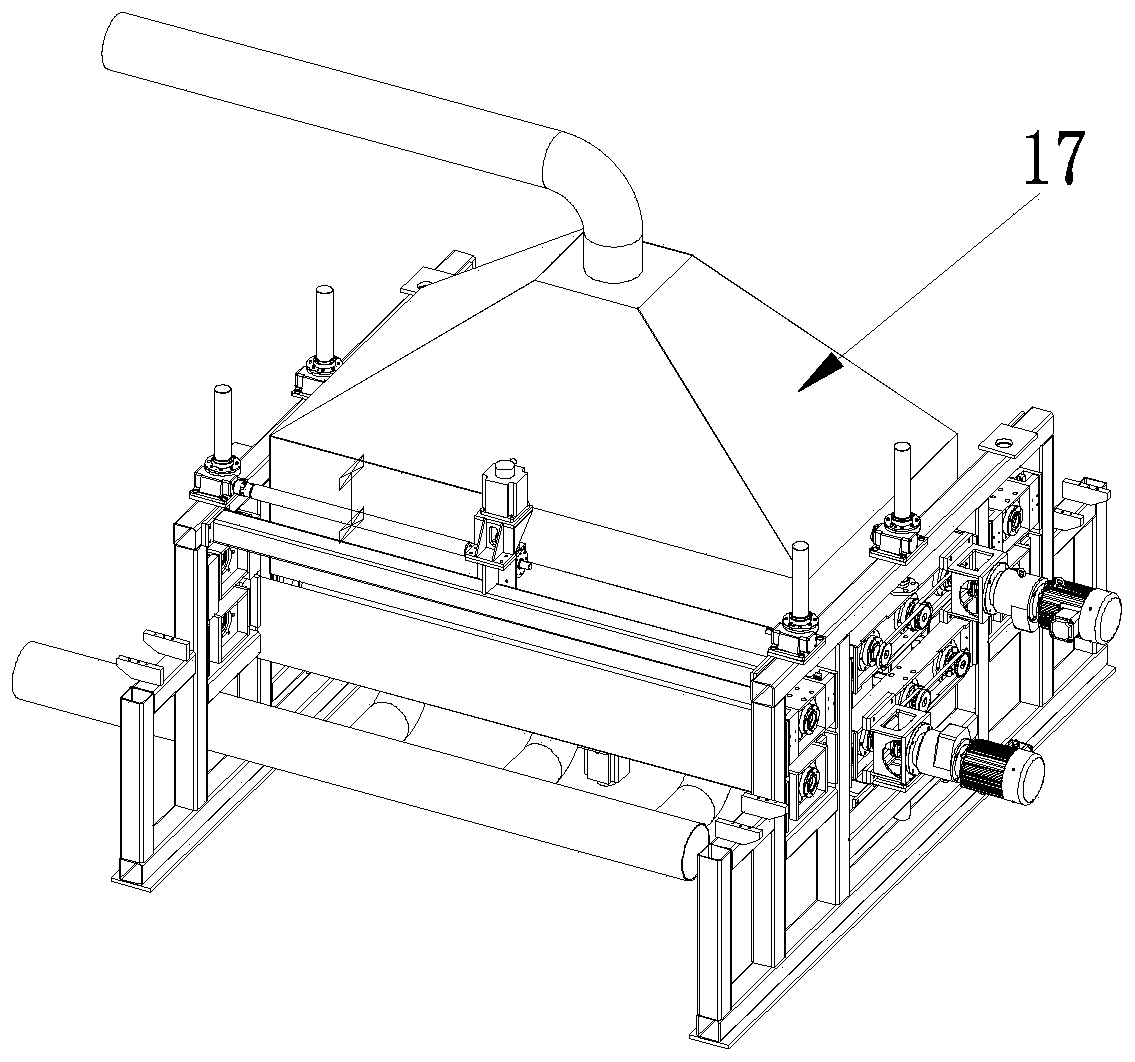 Derusting and dedusting collecting device for steel plate