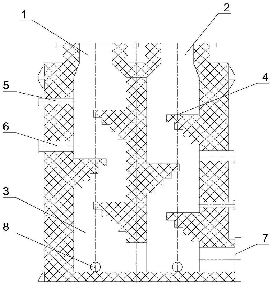 Vertical secondary combustion chamber device