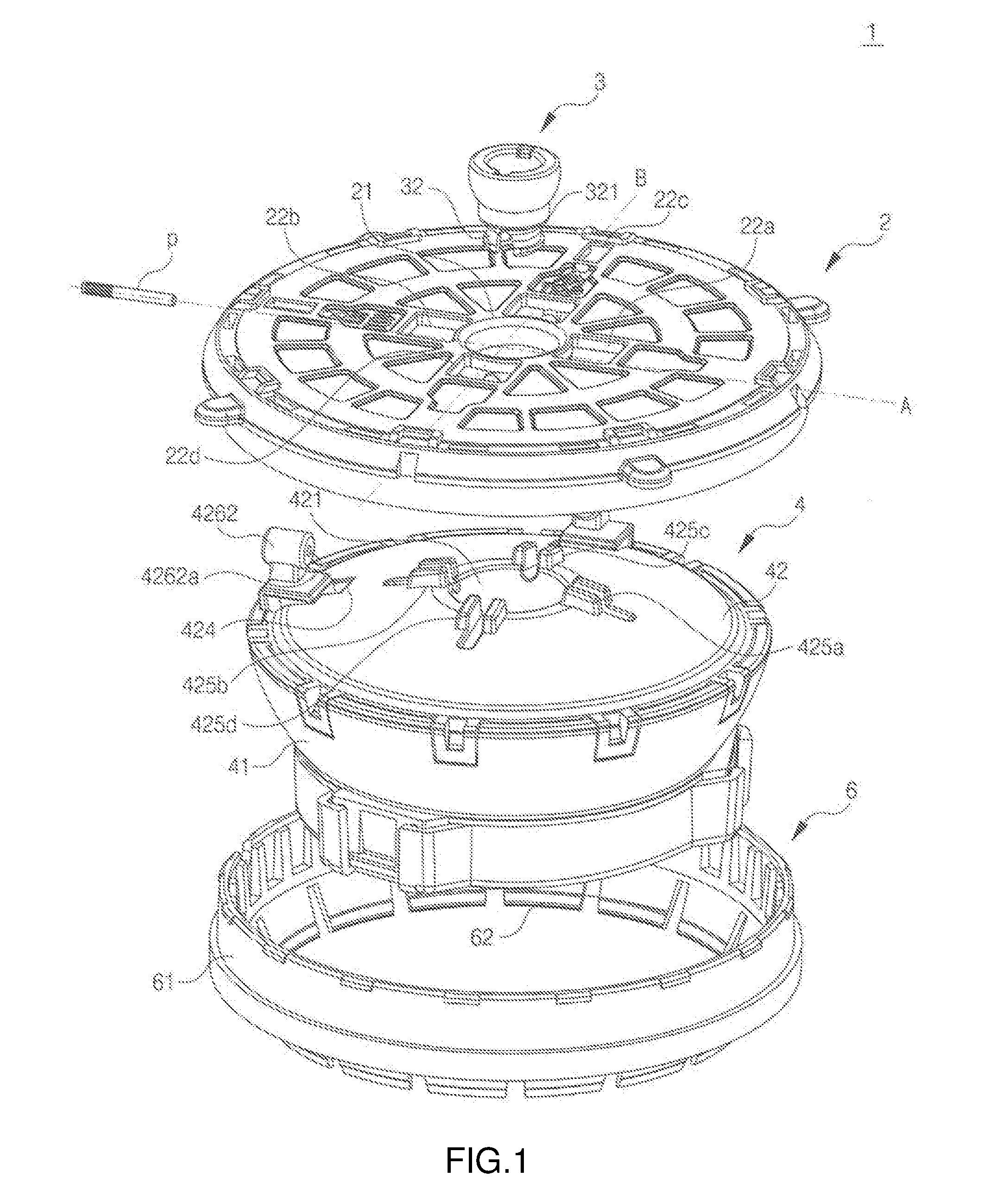 Adjustment device for an automotive wing mirror