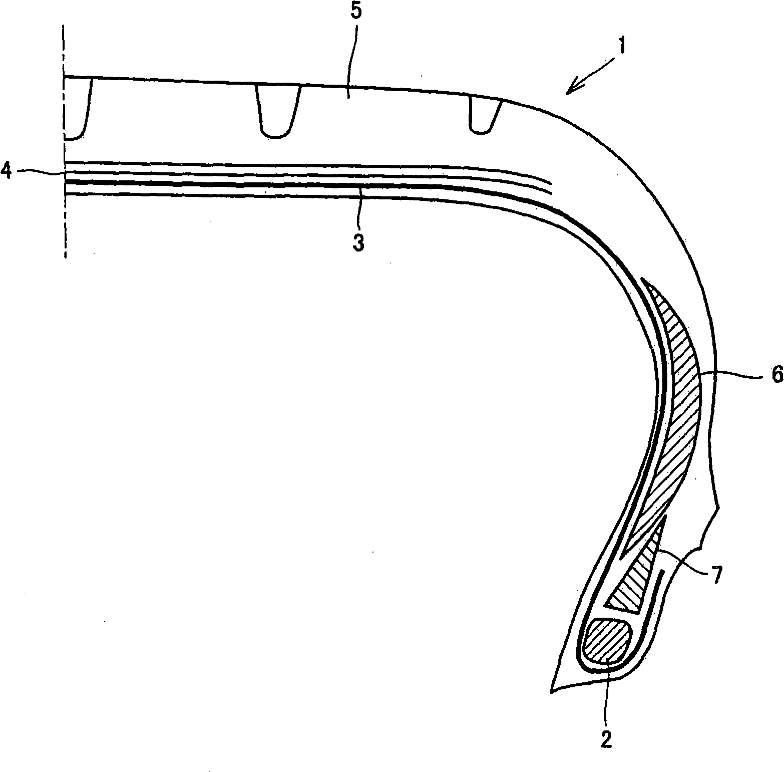 Rubber composition and run flat tire using the same