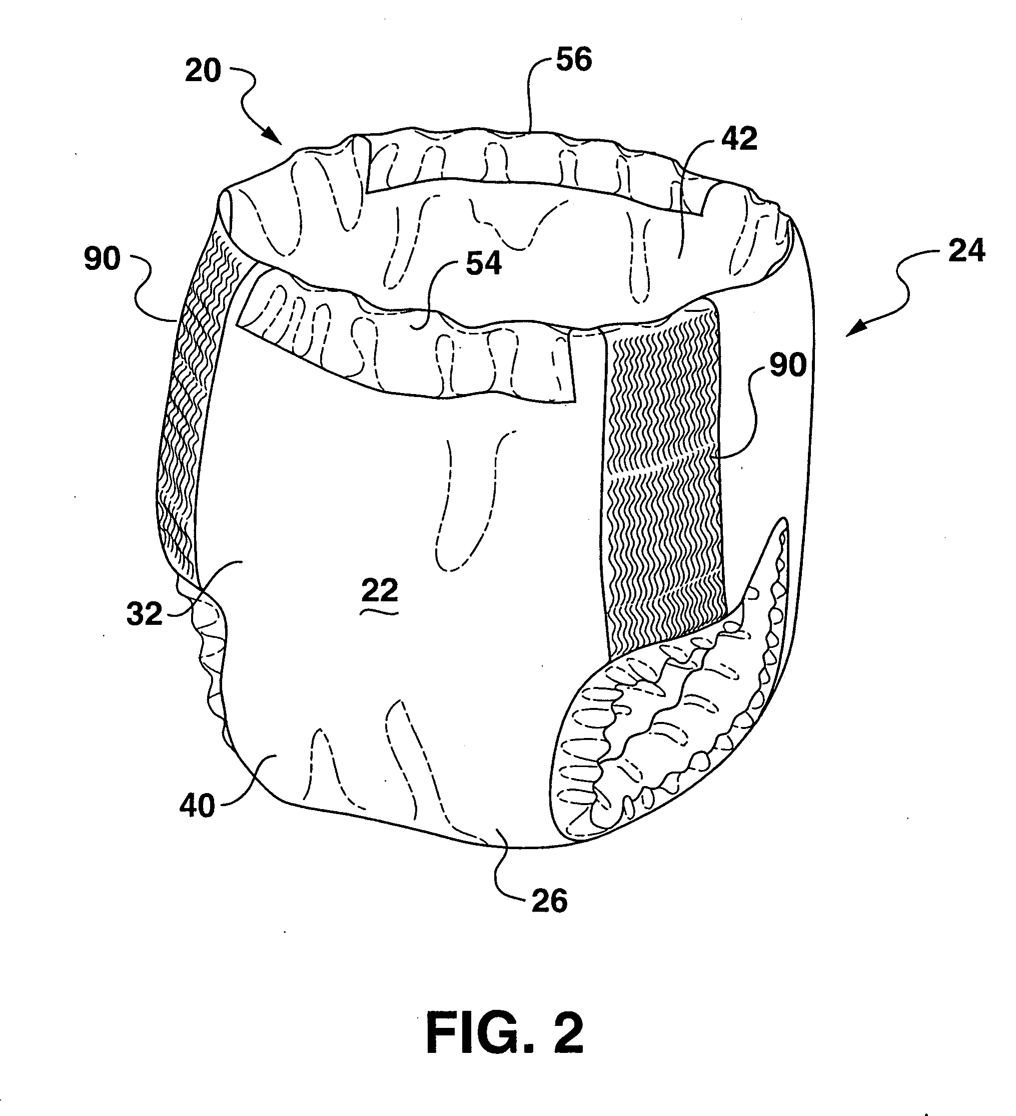 Absorbent garment with color changing fit indicator