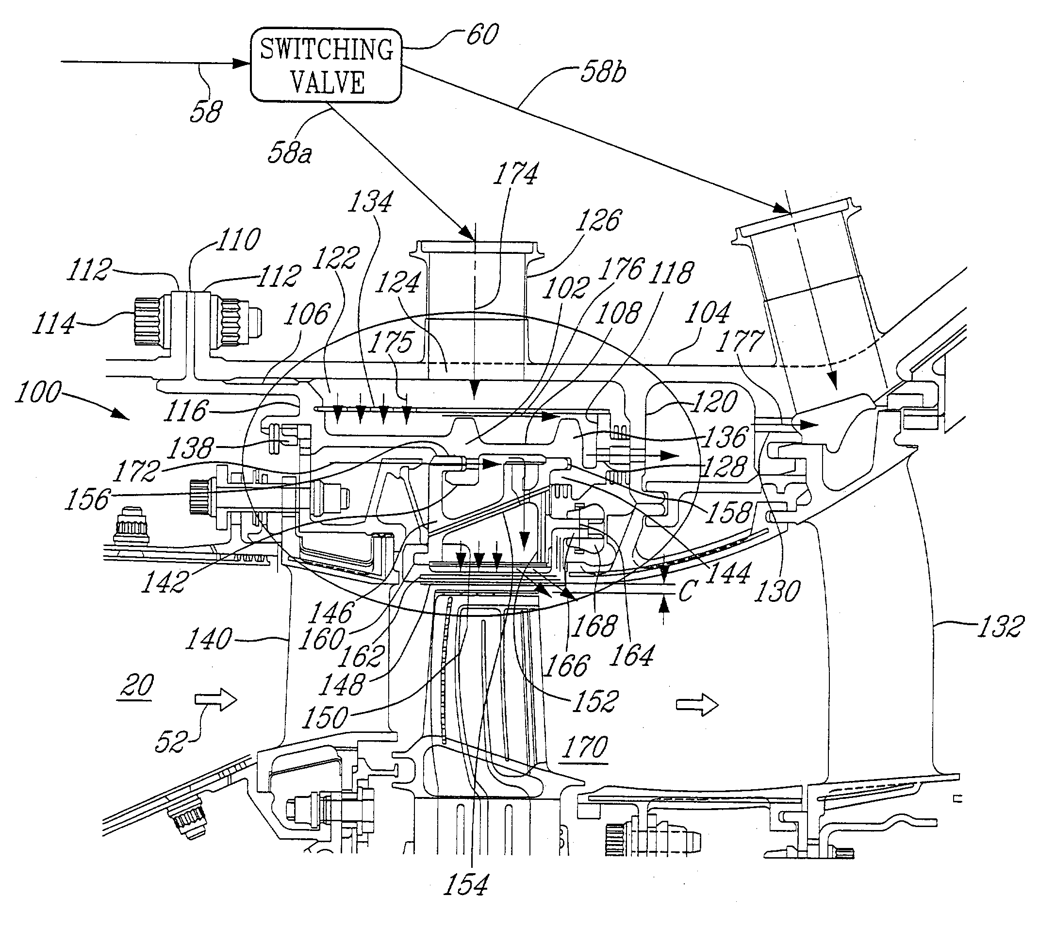 Hybrid turbine tip clearance control system