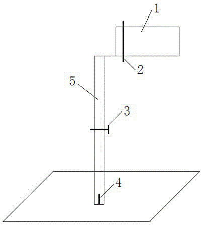 Device for measuring the distance between any two points in space and its application method