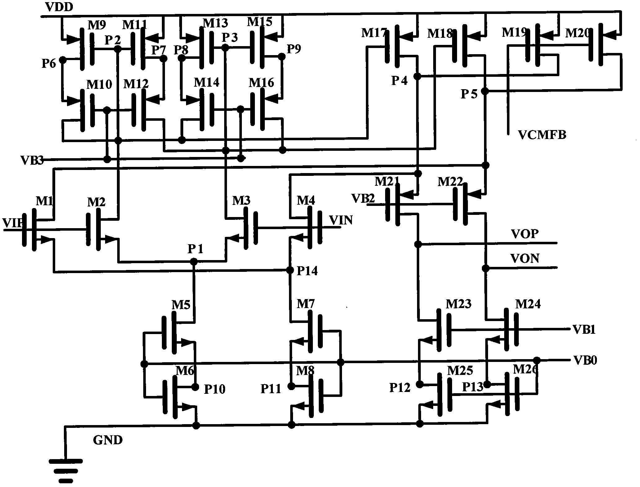 Broadband programmable gain amplifier based on operational amplifier