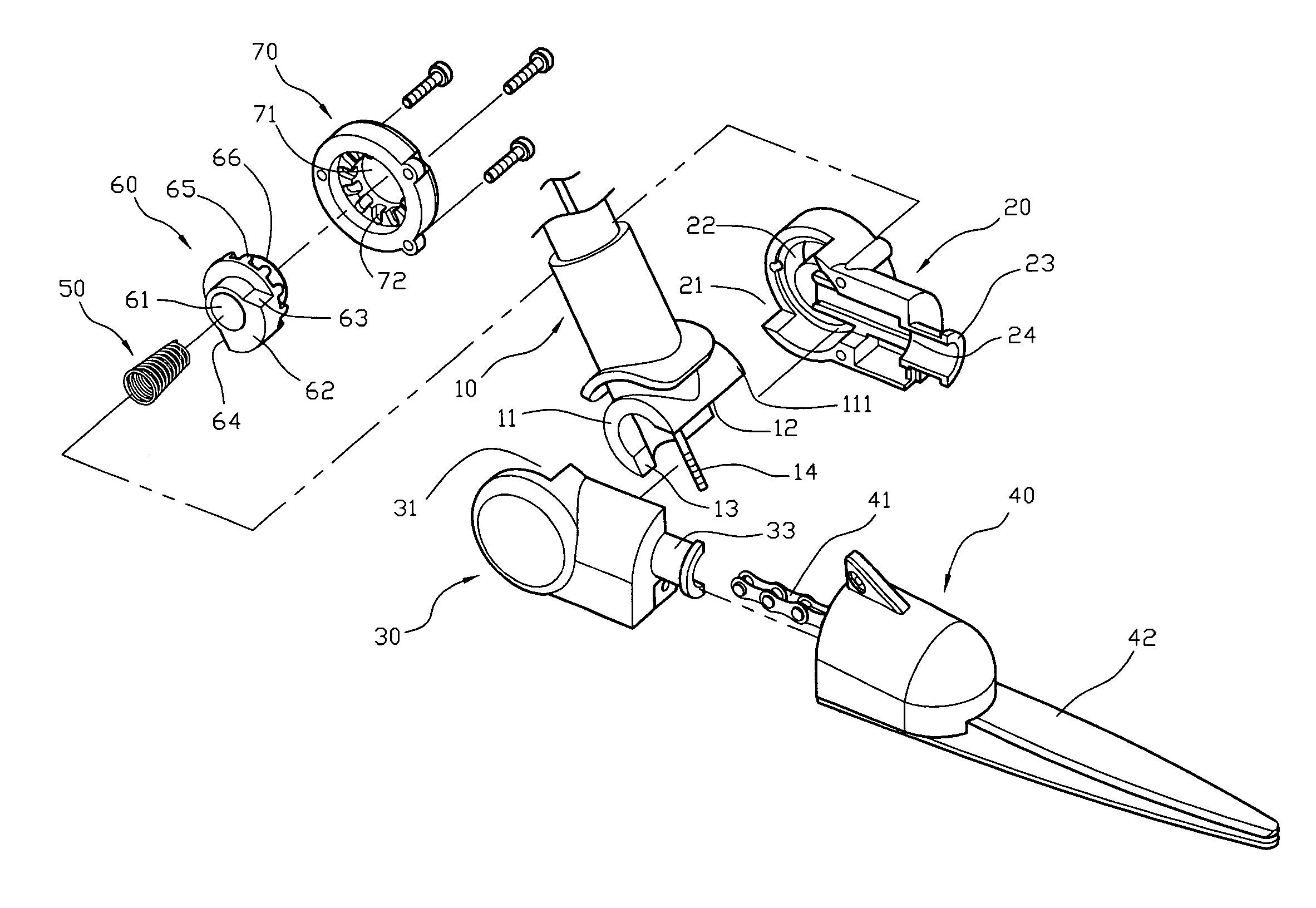 Long-arm gardening shears having angle adjustable function