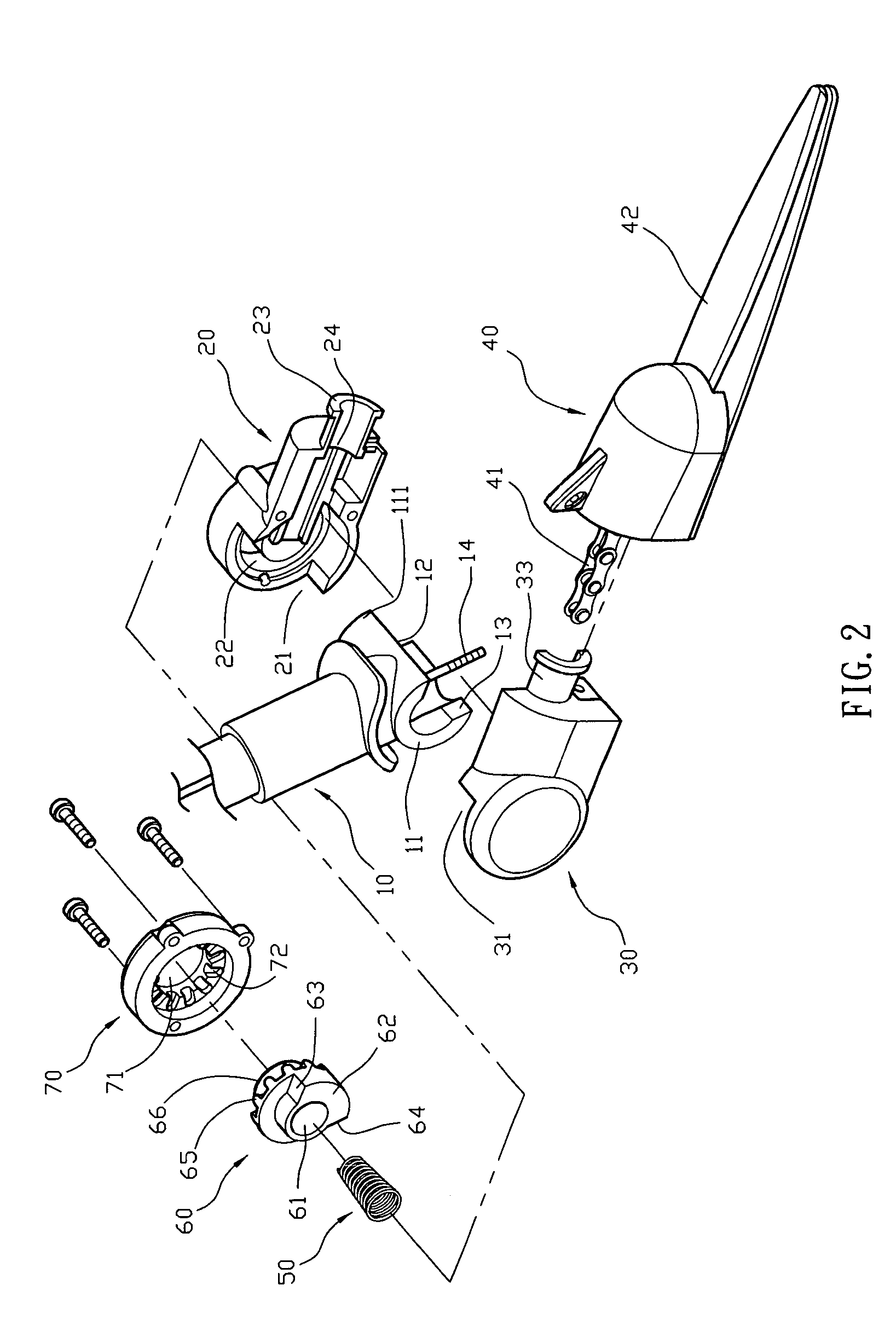 Long-arm gardening shears having angle adjustable function