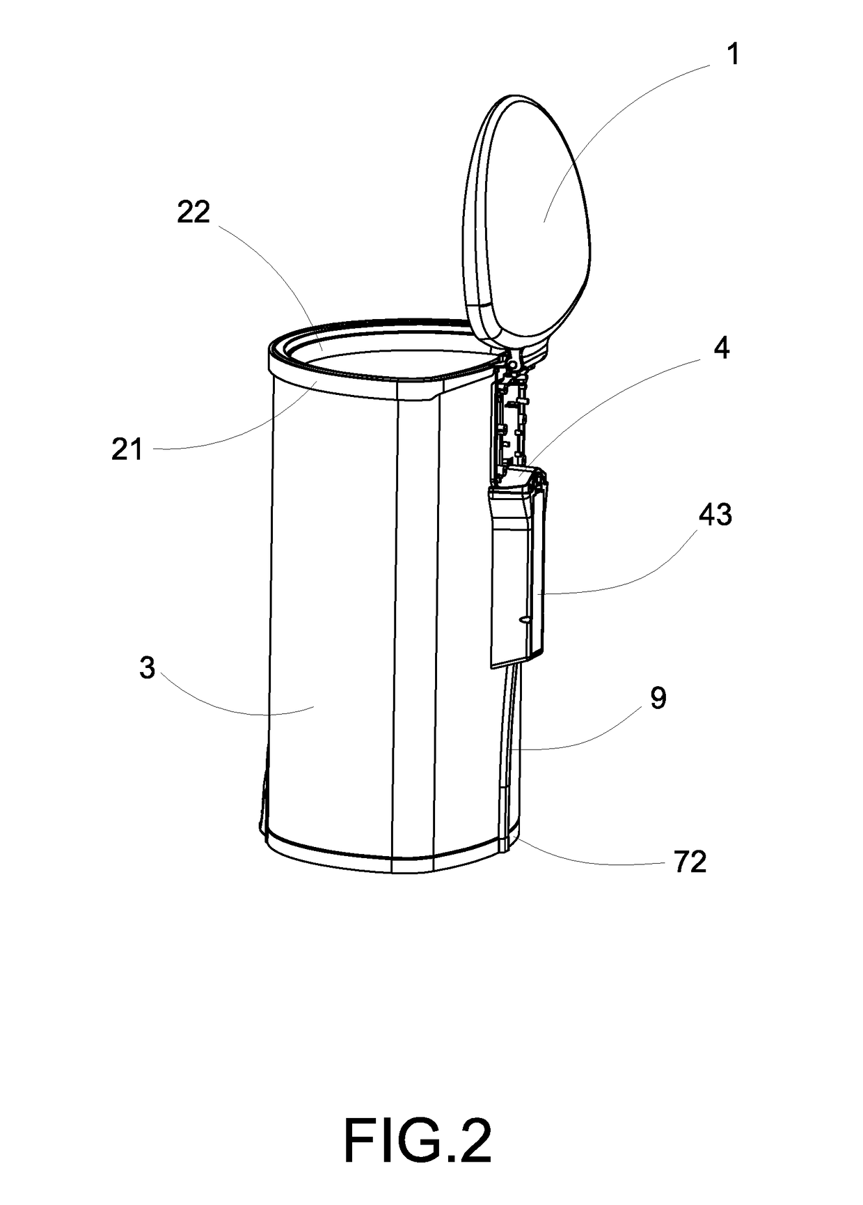 Container with Touch Control Arrangement