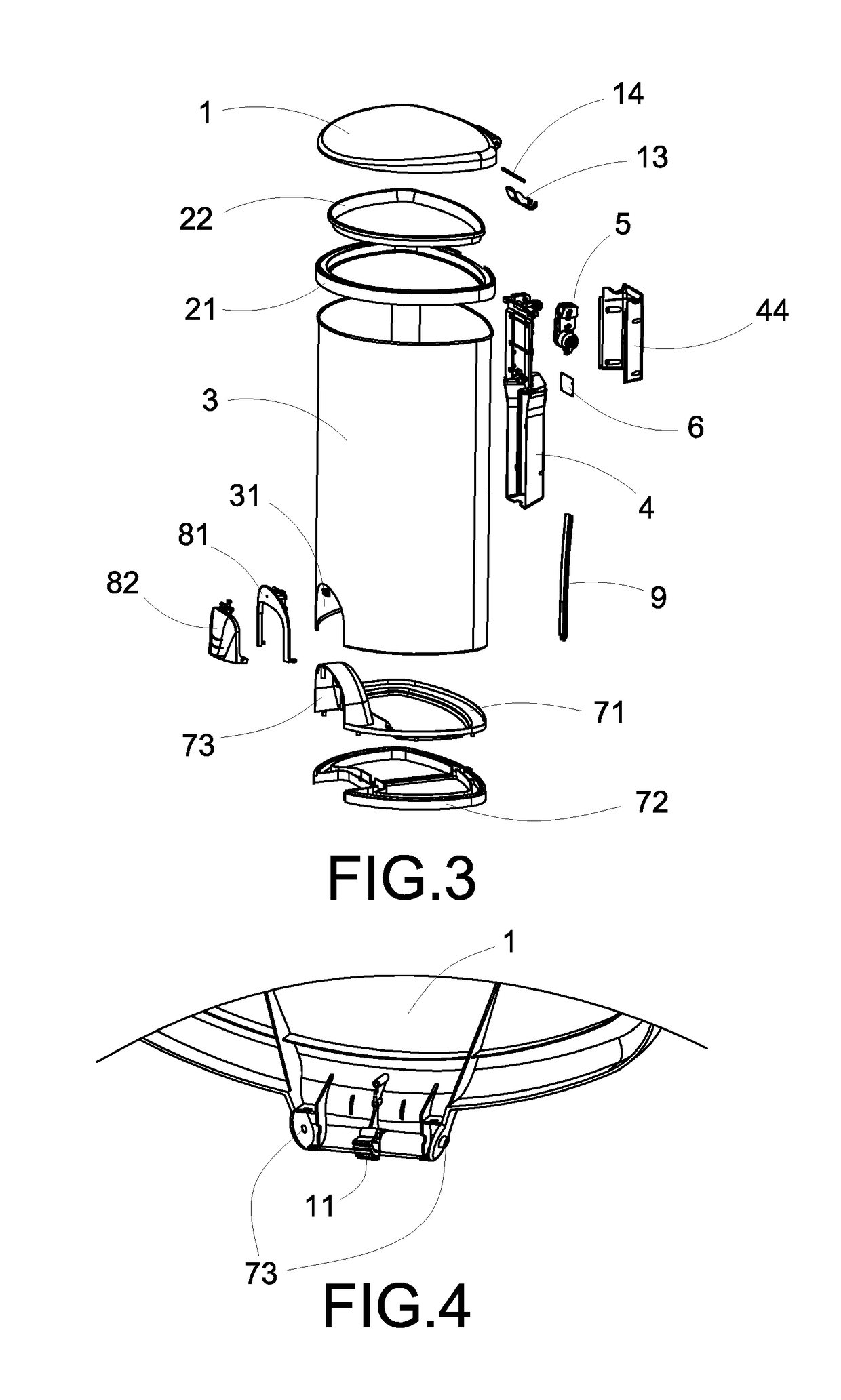 Container with Touch Control Arrangement