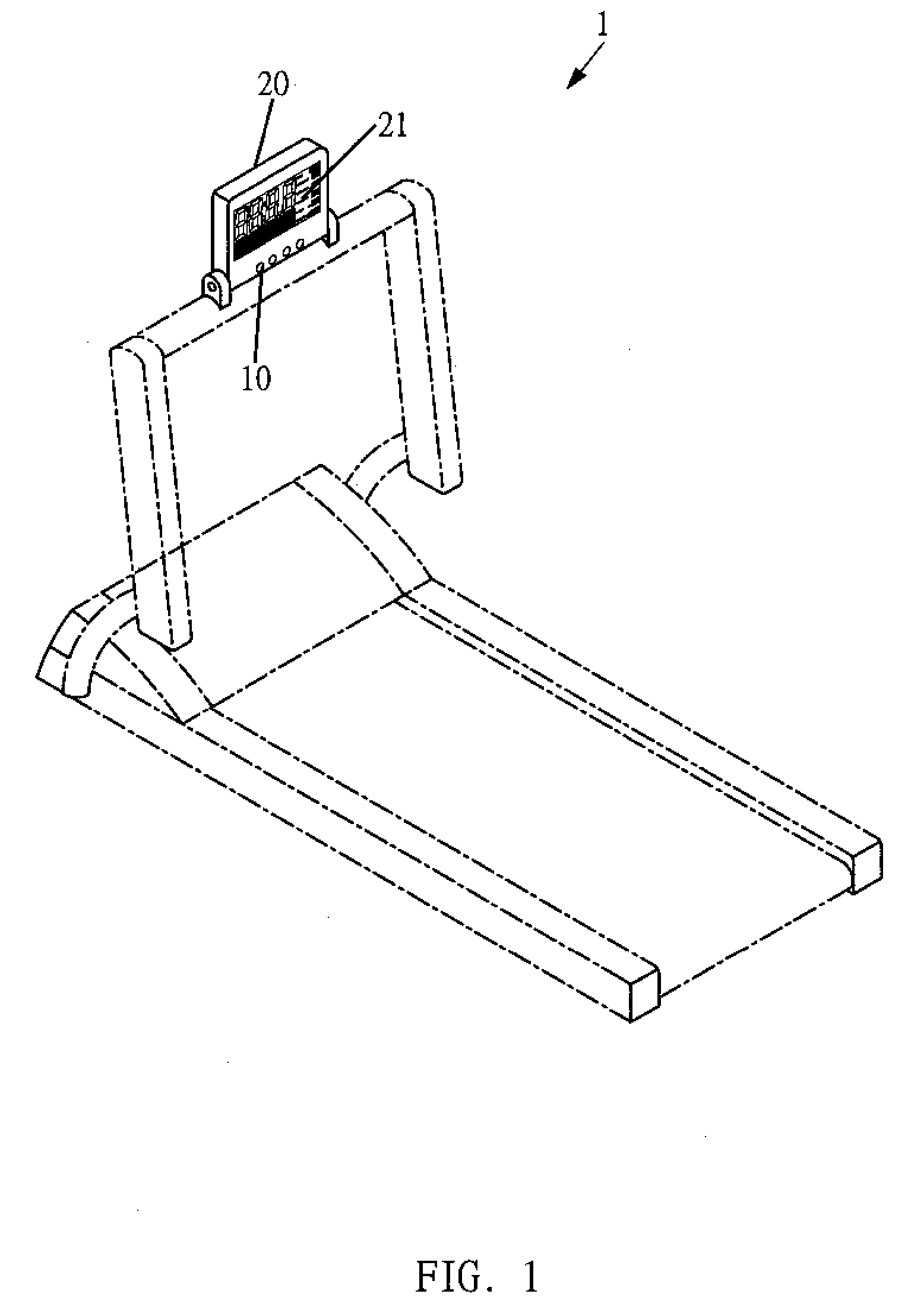 Display device of body building machine