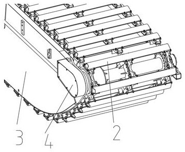 Amphibious hydraulic excavator sealing box type caterpillar band assembly