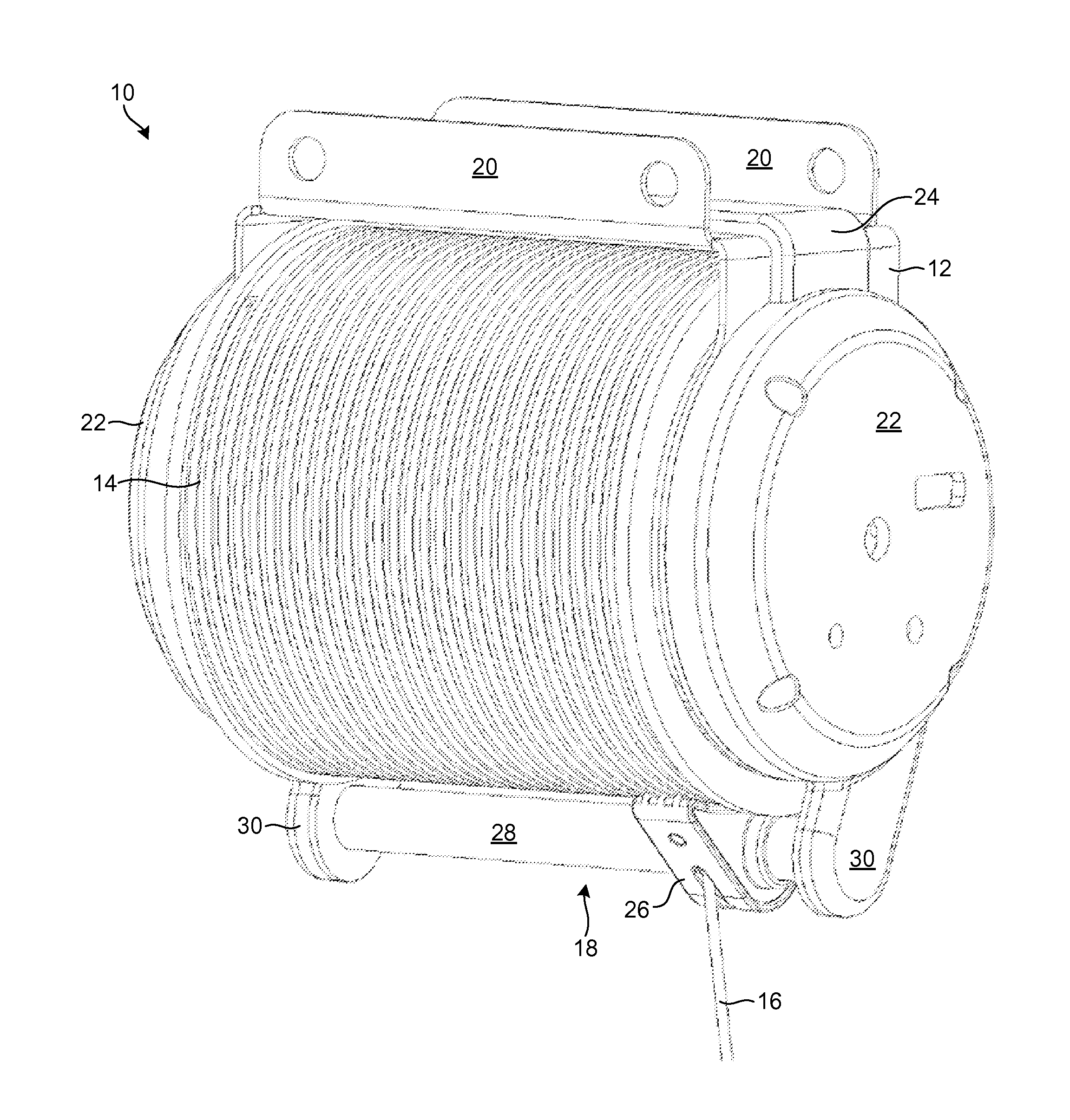 Grooved Drum and Associated Roller for Motorized Lifting Device