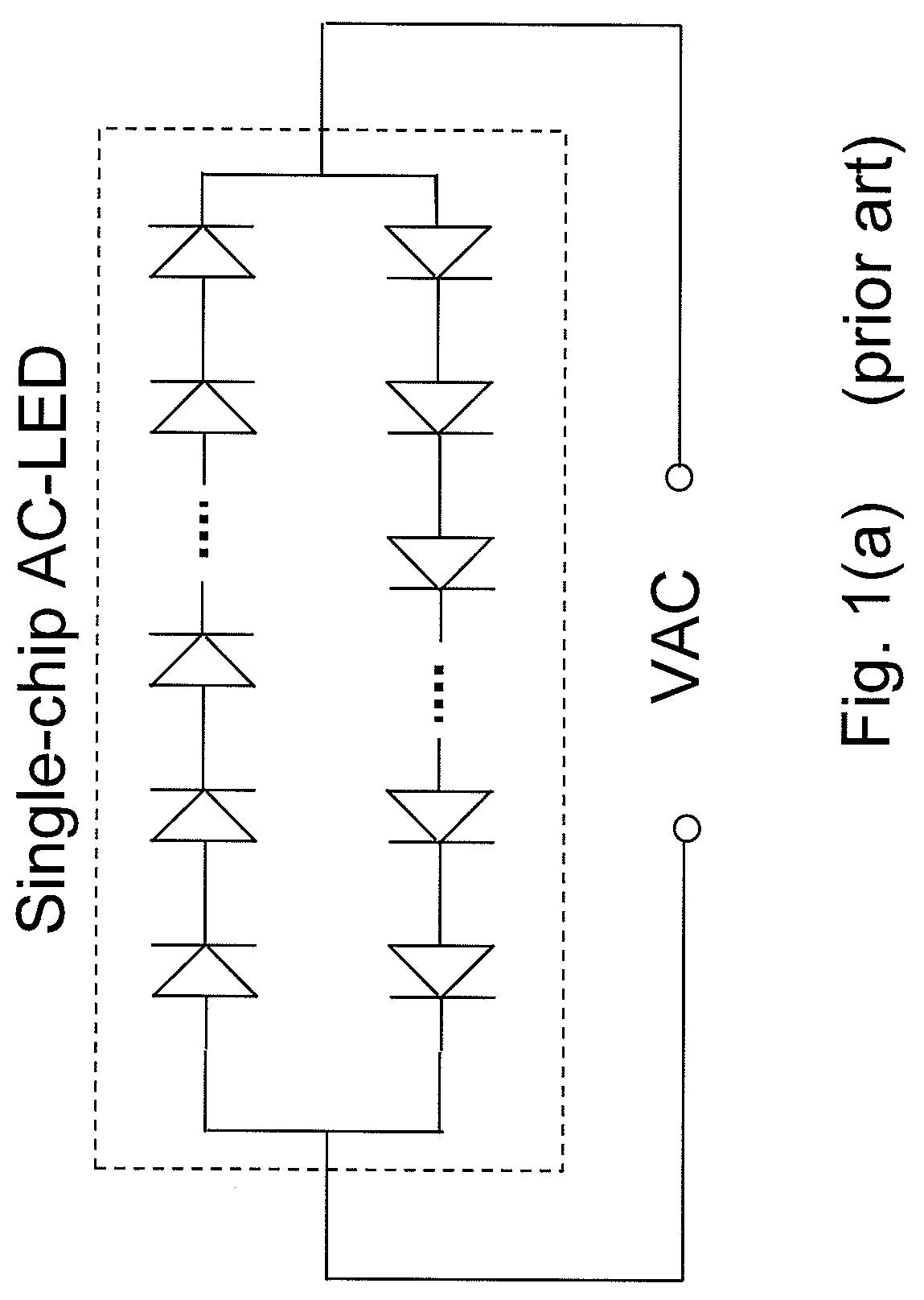 AC/DC light emitting diodes with integrated protection mechanism