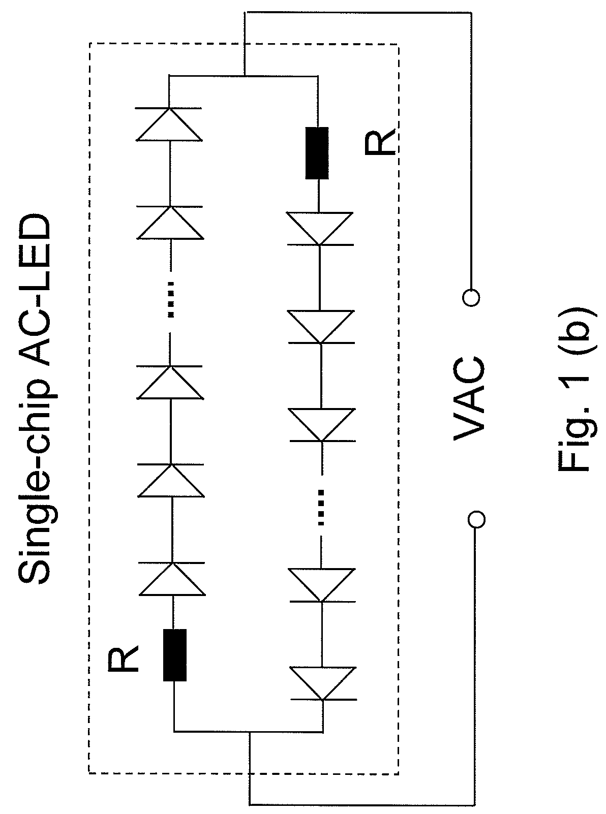 AC/DC light emitting diodes with integrated protection mechanism