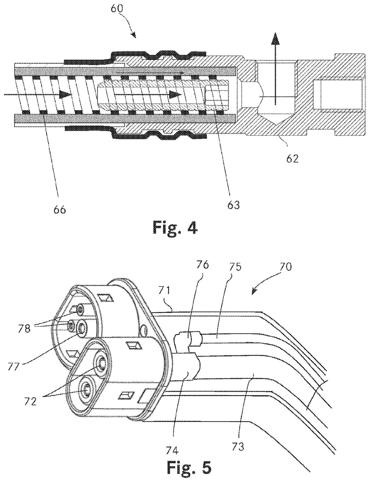 Connection element for electrically connecting a fluid-coolable individual line, fluid-coolable individual line unit, and charging cable