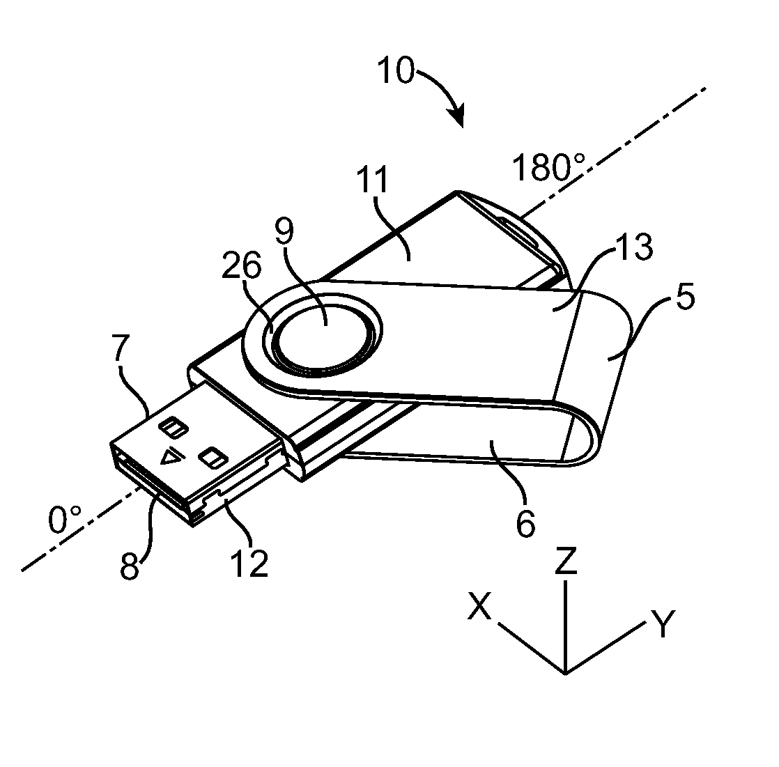 Universal Serial Bus (USB) Flash Drive with Swivel Cap Functionalities with Two Locking Positions