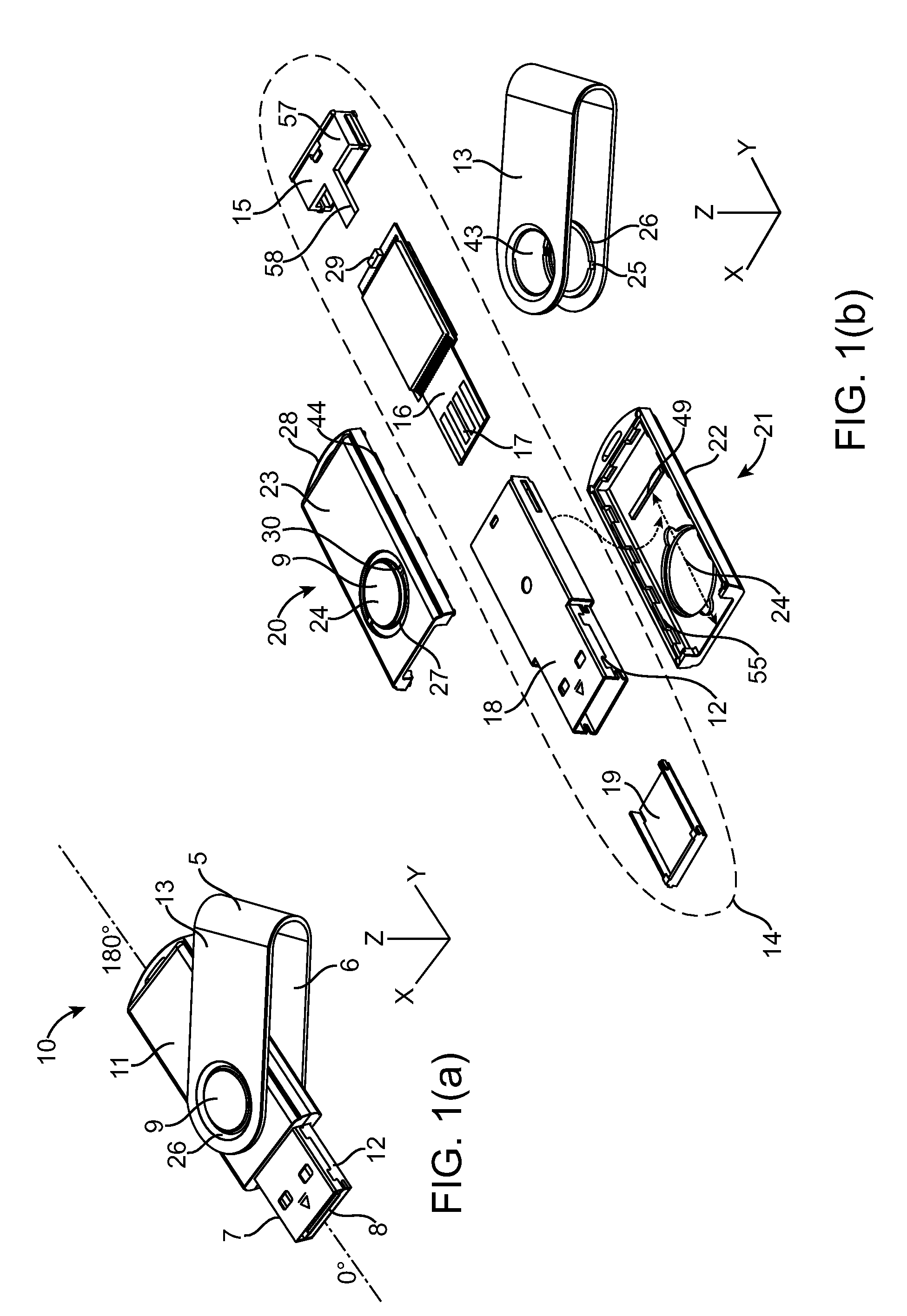 Universal Serial Bus (USB) Flash Drive with Swivel Cap Functionalities with Two Locking Positions