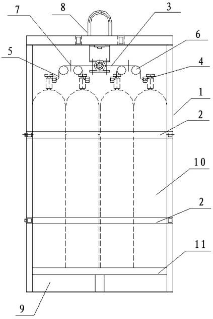 Container case for vertically transporting gas bottles