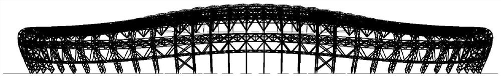 A kind of suspended roof and roof construction method for stadium reconstruction