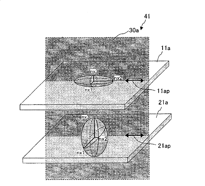 Complex birefringent medium, polarizing plate, and liquid crystal device