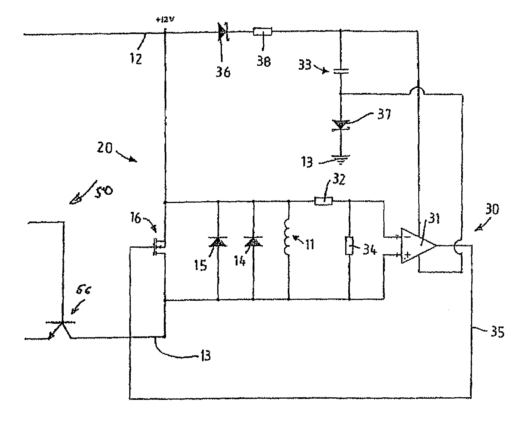 Protection circuit for intrinsically safe electro-magnetic actuators and a protection circuit for intrinsically safe energy supply systems