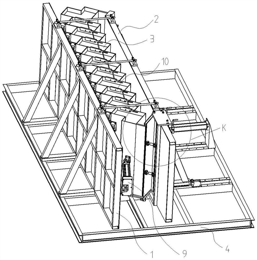 Vertical adjustable modulus prefabricated staircase forming equipment and its step height adjustment method