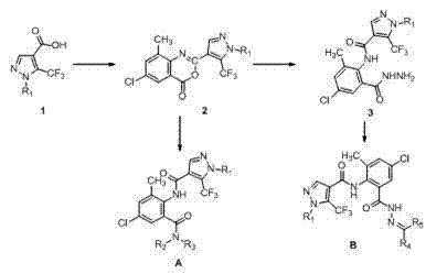 Benzamide or acylhydrazone derivative containing 5-trifluoromethyl-4-pyrazole amide structure, and application of derivative