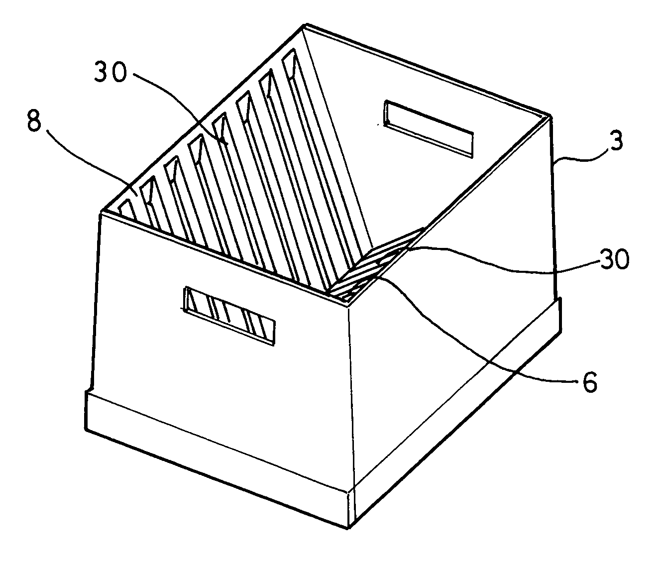 Storage bin for letters and flat pieces of mail