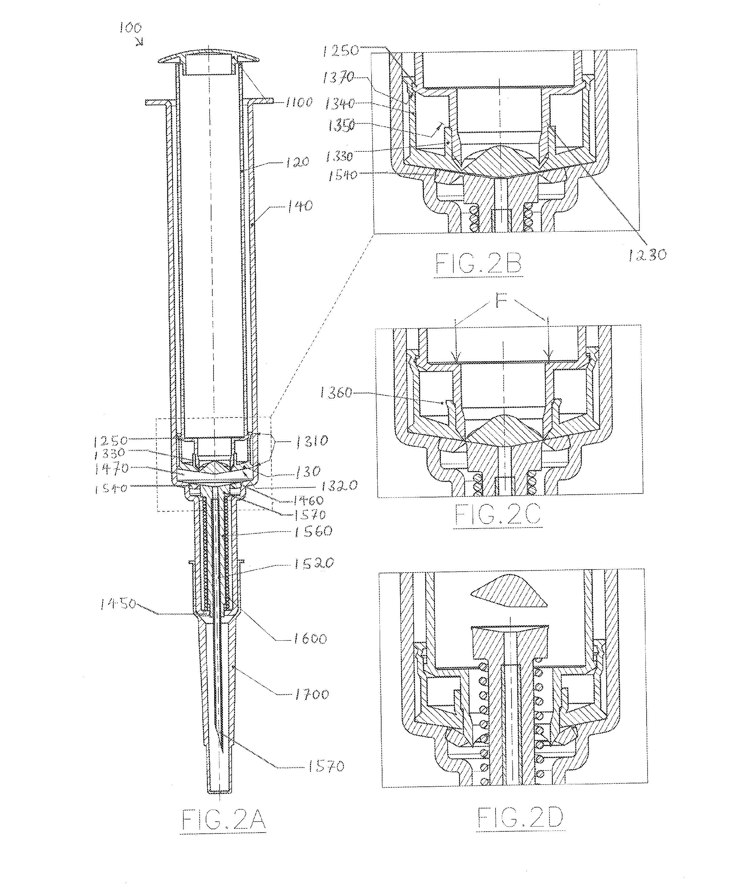 Retractable syringe with a cutting crown