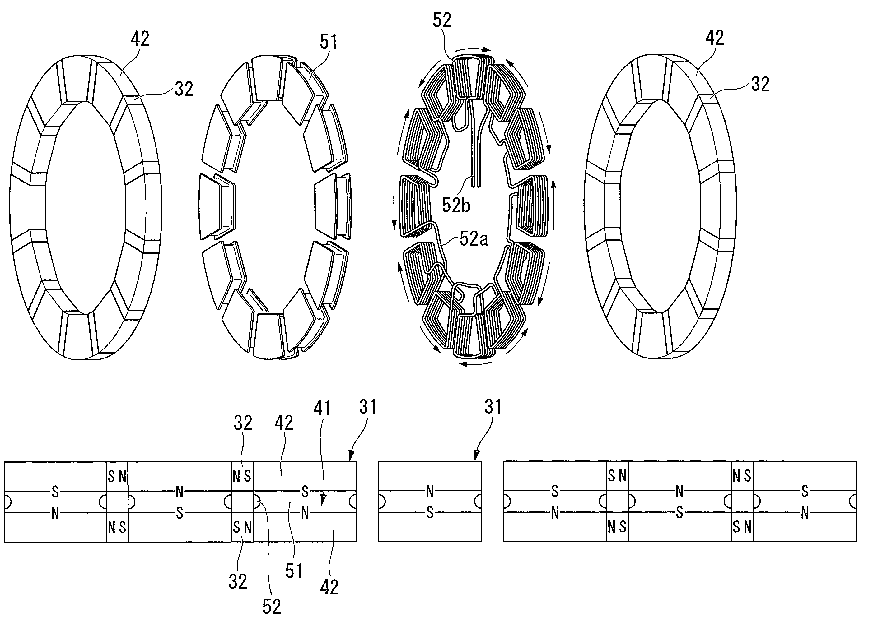 Axial gap type motor