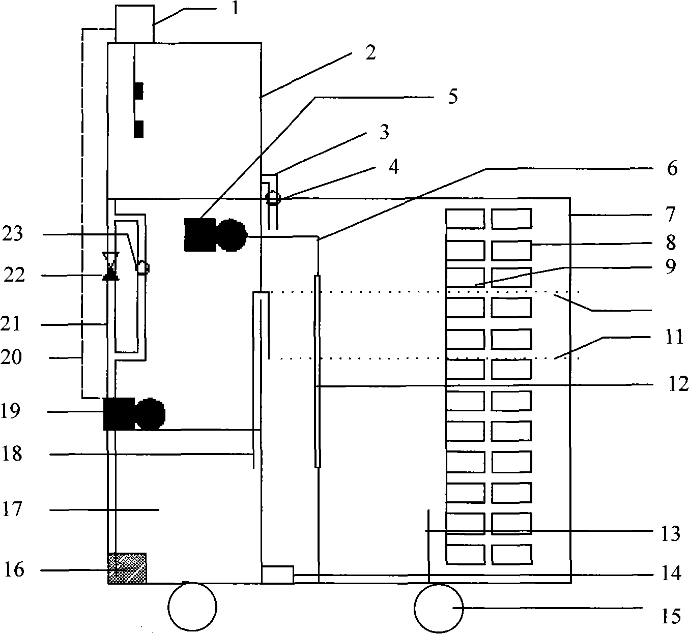 Simulated marine corrosion test machine