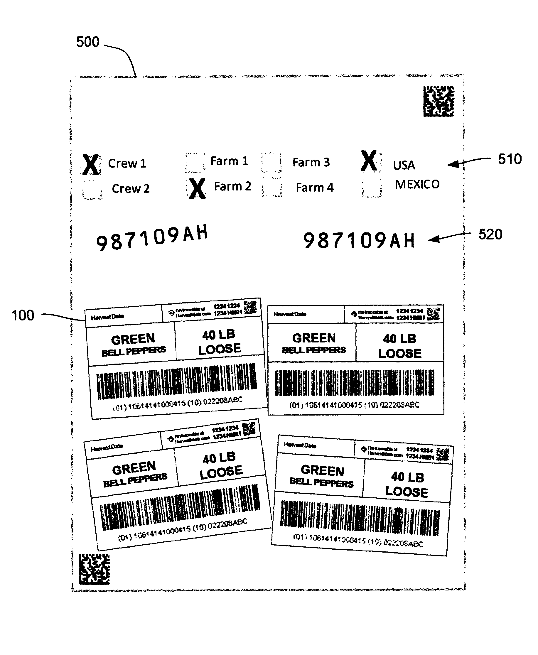 Case labeling for field-packed produce