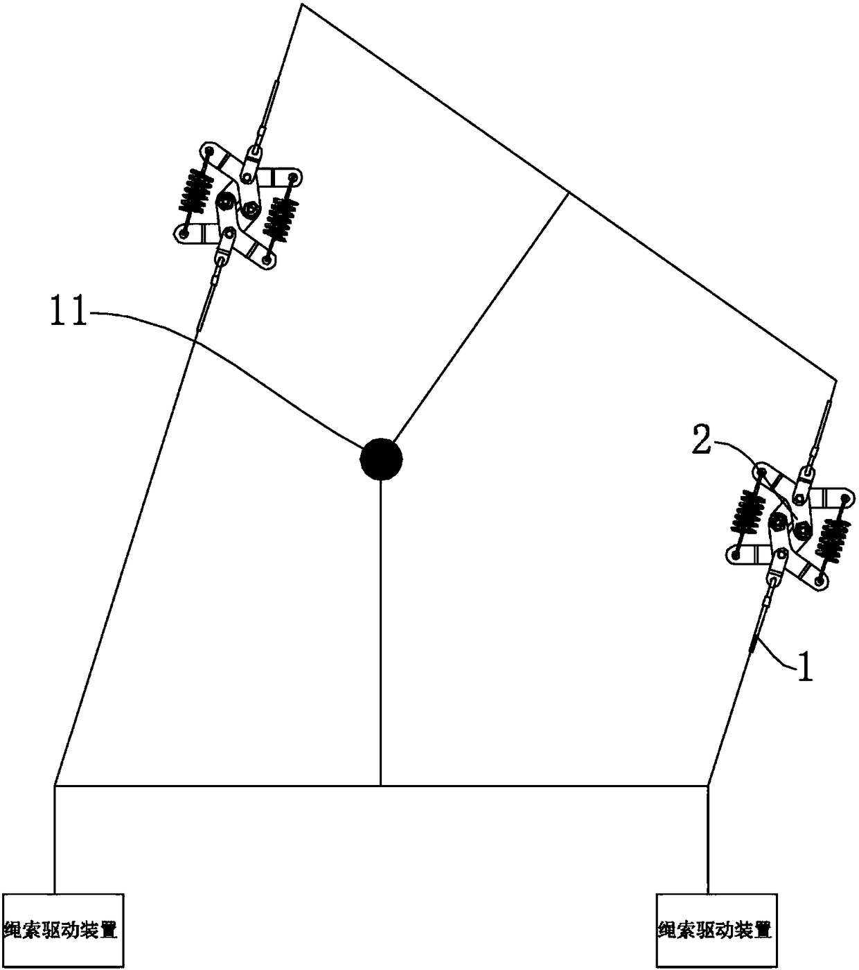 Variable stiffness control device for rope driving robot