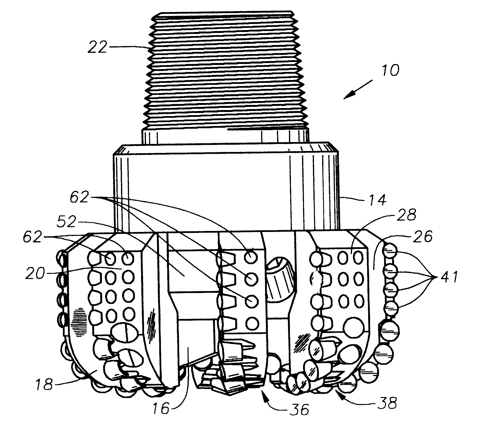 Active gauge cutting structure for earth boring drill bits