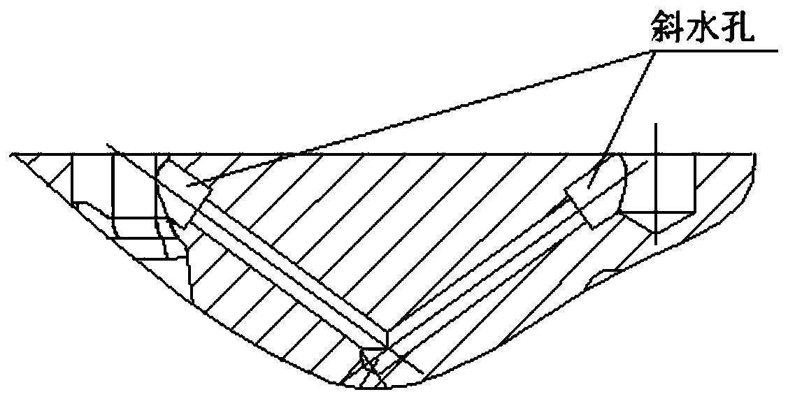 Clamp for machining engine cylinder oblique water hole and machining method