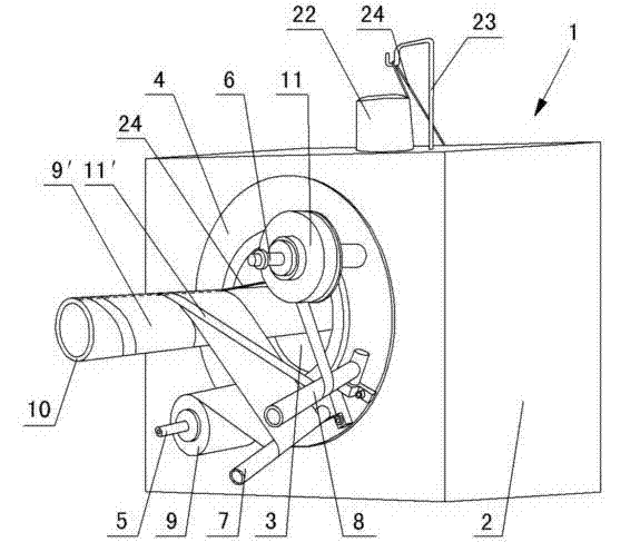 Automatic winding and packaging mechanism of plastic pipe protective film