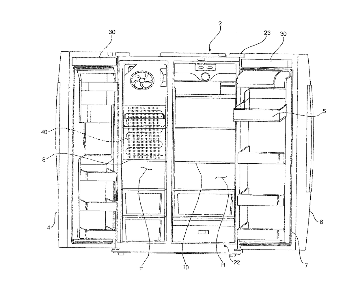 Door opening and closing device for refrigerator and method of controlling the same