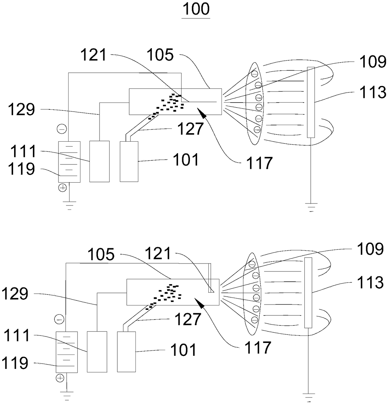 Molding device of thickening powder material