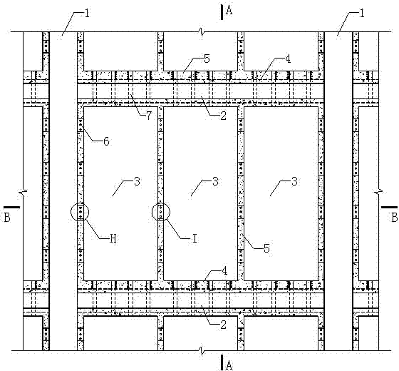 Connection structure of integrally assembled concrete frame and shear wall