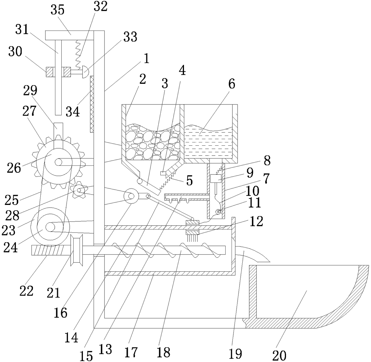 Pig feed supplying device capable of automatic timed feed delivery and anti-clogging by self-cleaning