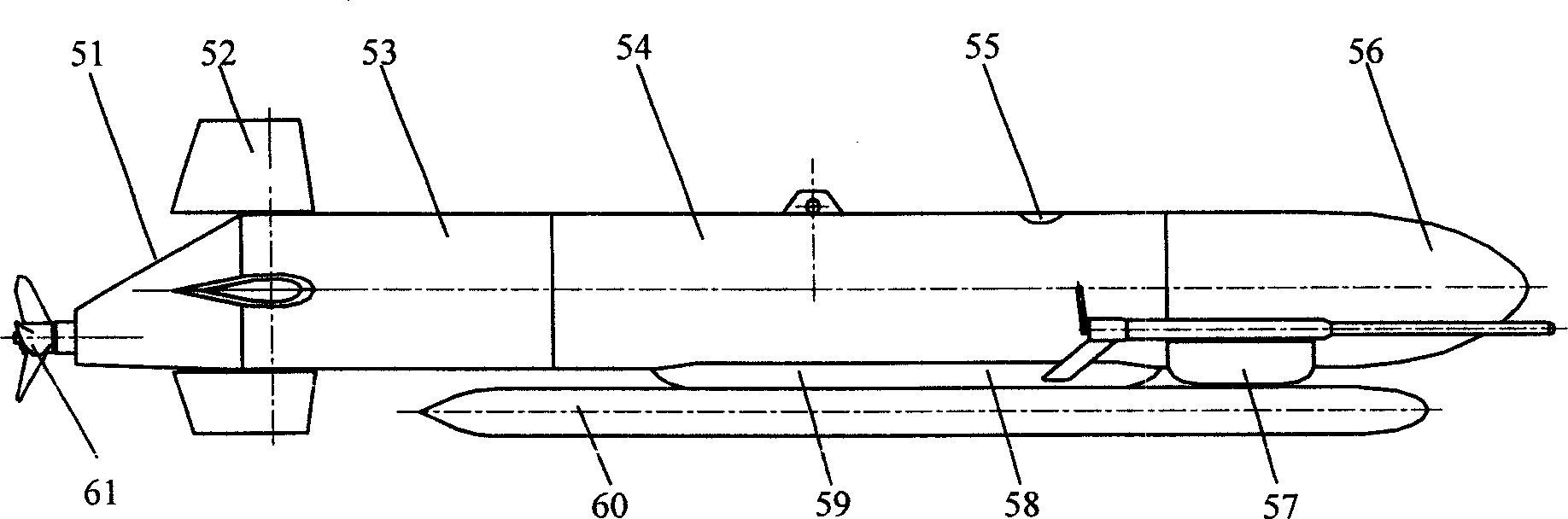 Underwater self-navigating platform mechanical system