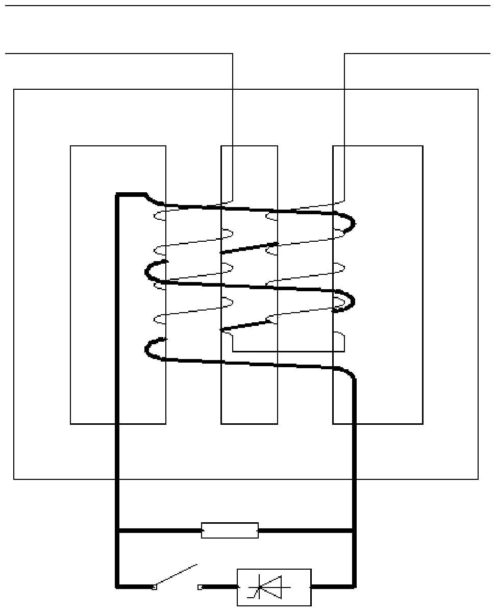 Strong coupled type power failure current limiter