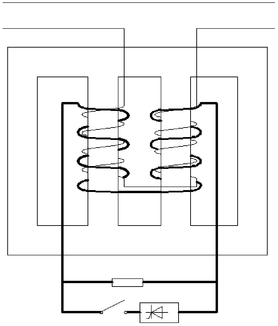 Strong coupled type power failure current limiter