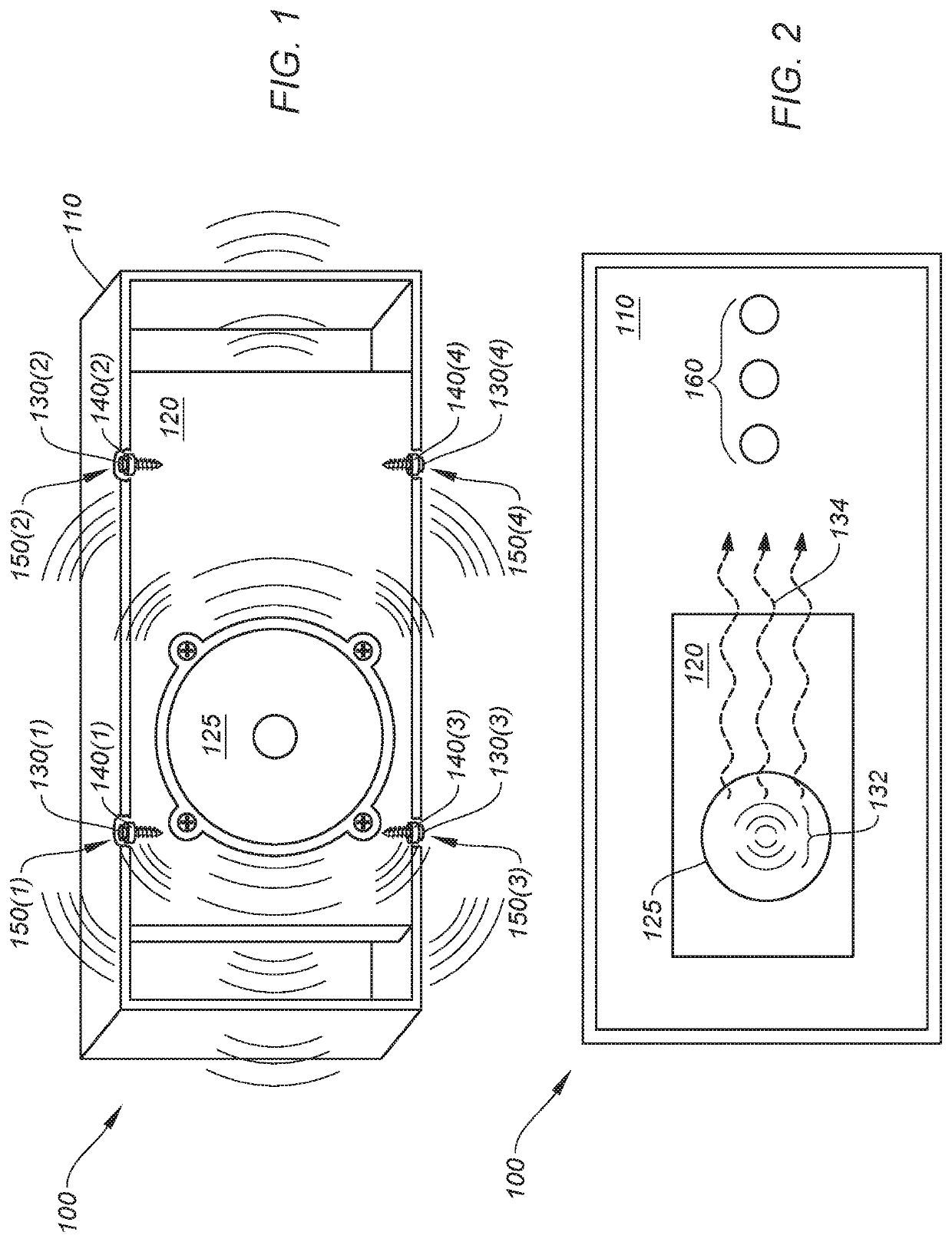 Suspended speaker housing in a teleconference system