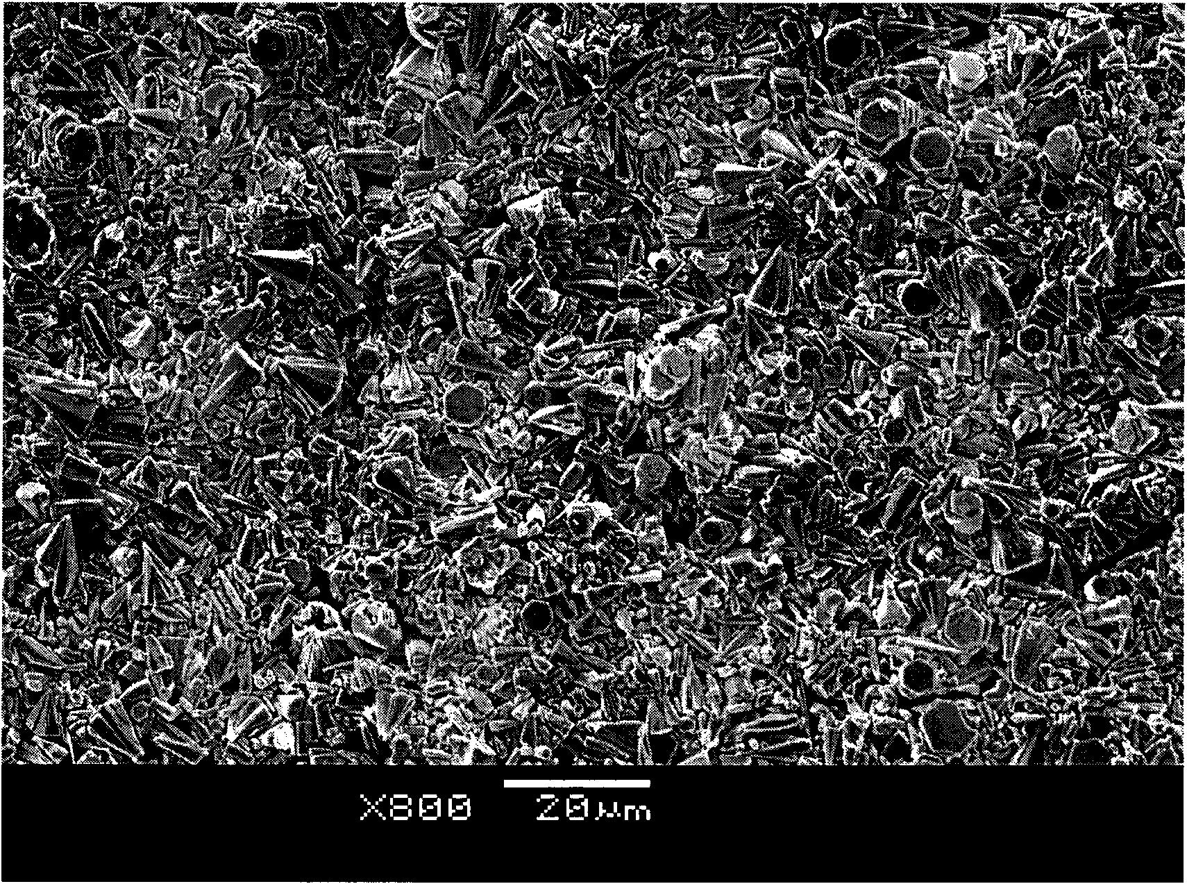 Semiconductor material with ZnO cone-shaped nano structure compounded on silicon chip and preparation method thereof