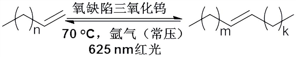 Application of oxygen-deficient tungsten trioxide in photocatalytic olefin isomerization and photocatalytic olefin isomerization method