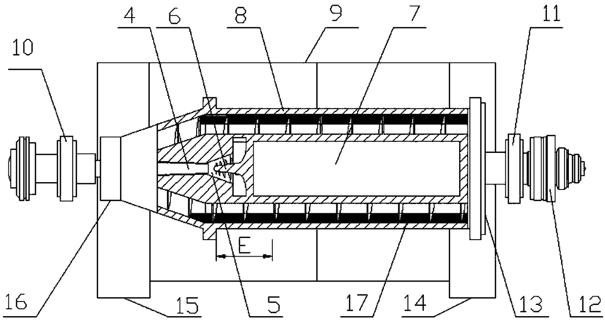 Front spiral guiding device for horizontal spiral centrifuge cavitation resisting