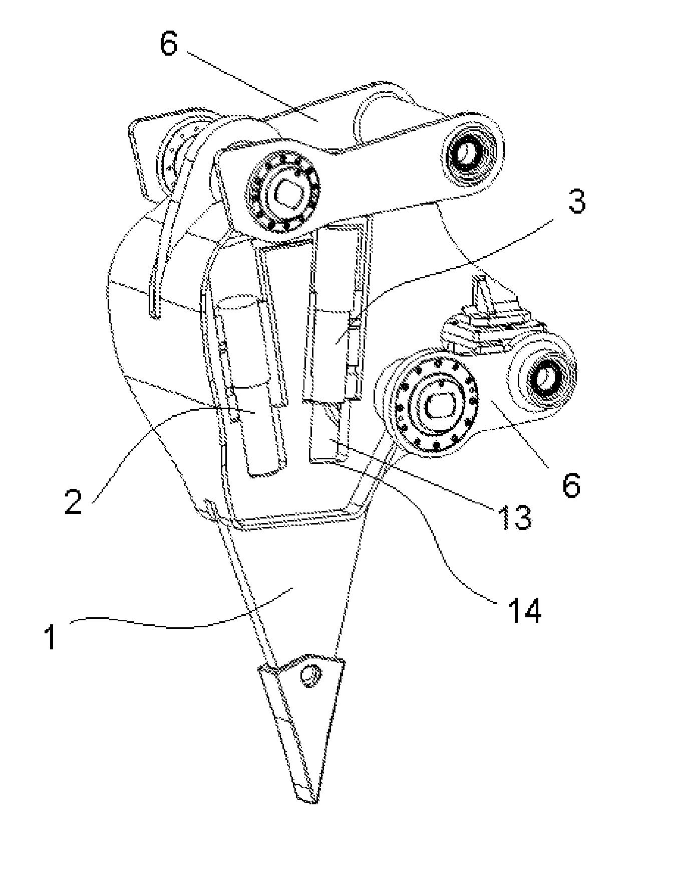 Hydraulic hammer device for excavators