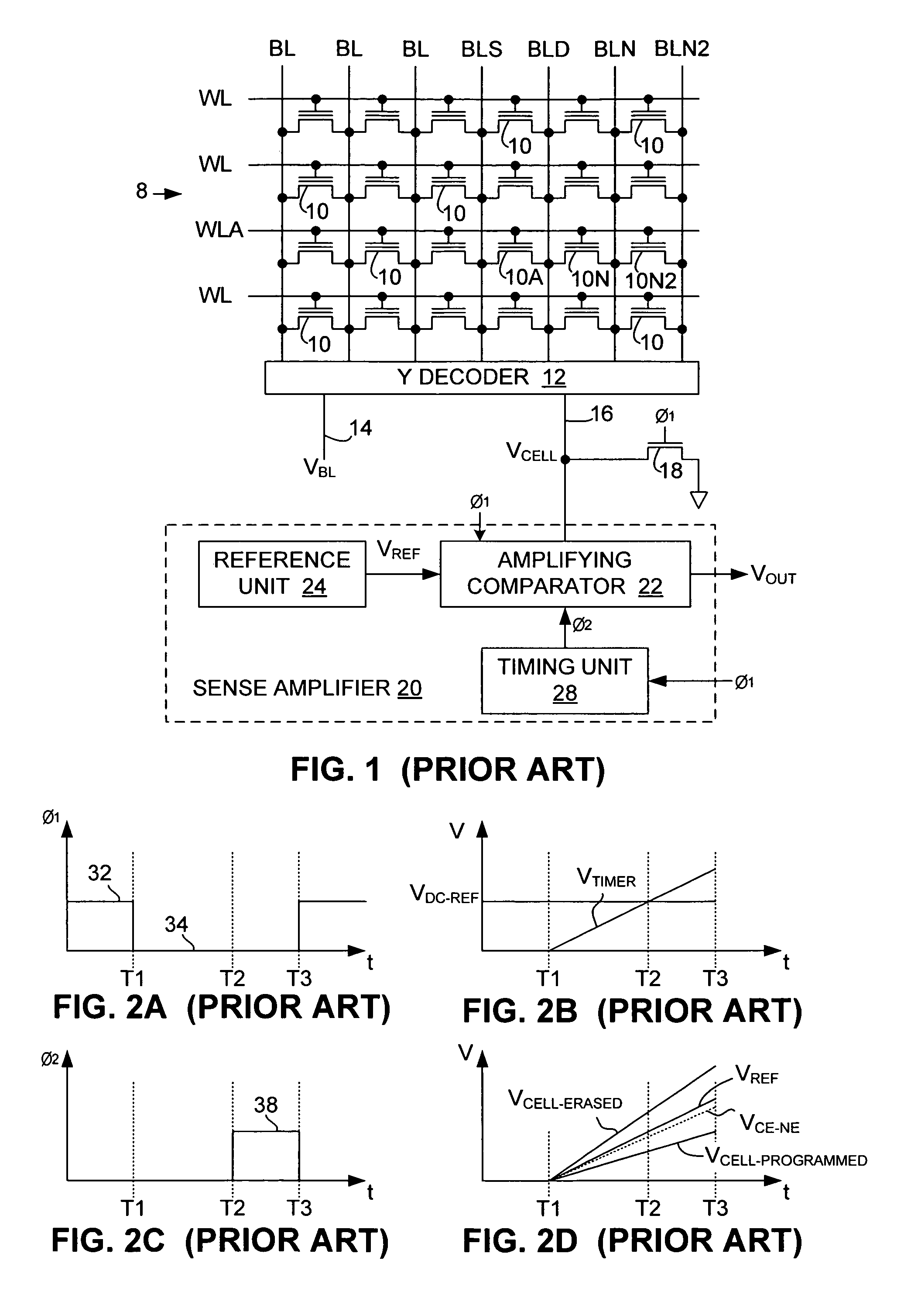 Integrator-based current sensing circuit for reading memory cells