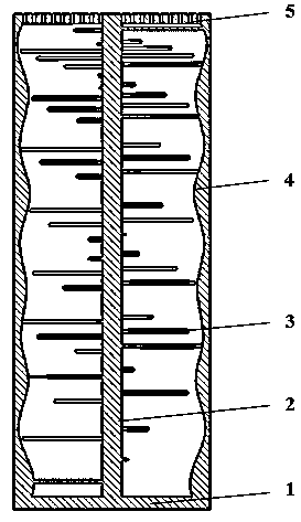 Oil-gas well slug flow combined type gas slug breaking device and method